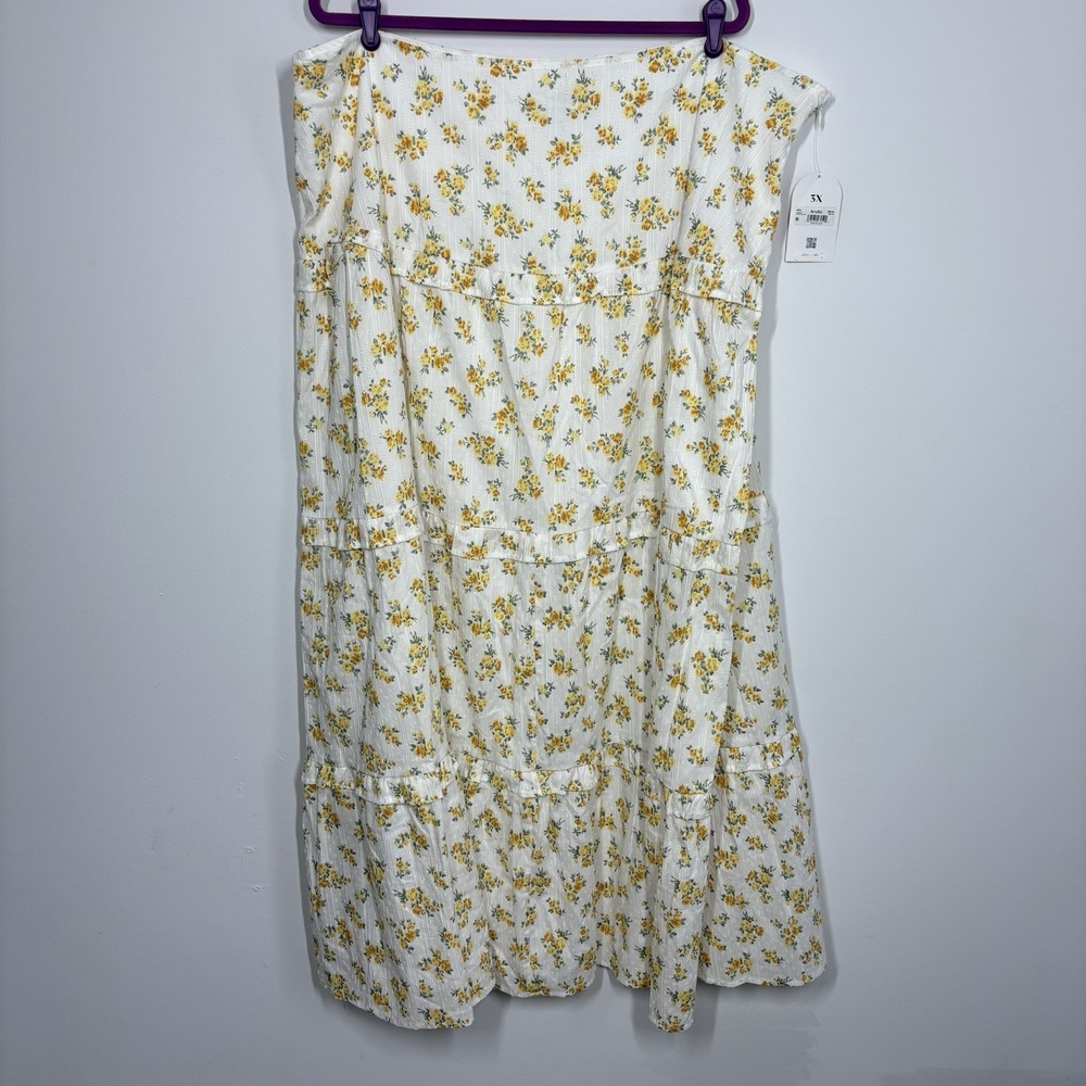 Arula Altar'd State Women Abby Ruffle Tier Midi Skirt Size 3X Floral Cottagecore